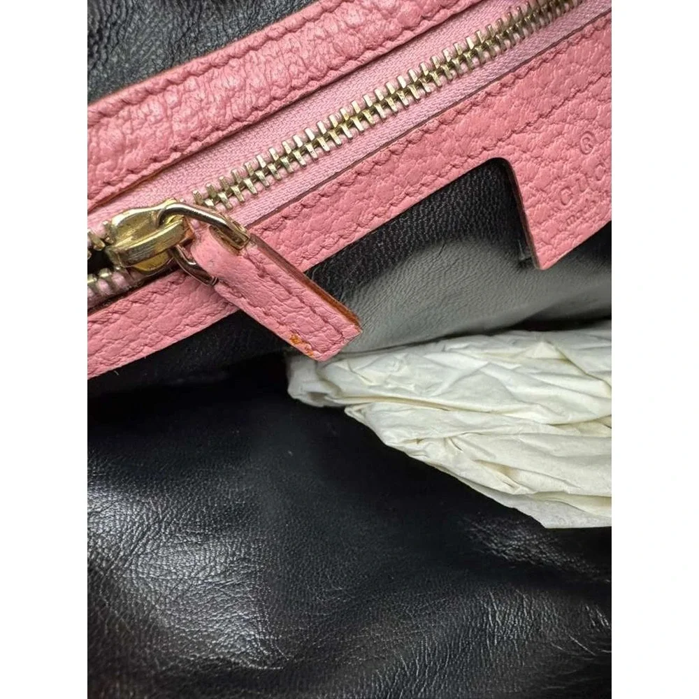 Gucci‎ Women's Pebbled Leather Jackie Small Hobo Medium Shoulder Bag Pink - Picture 7 of 13